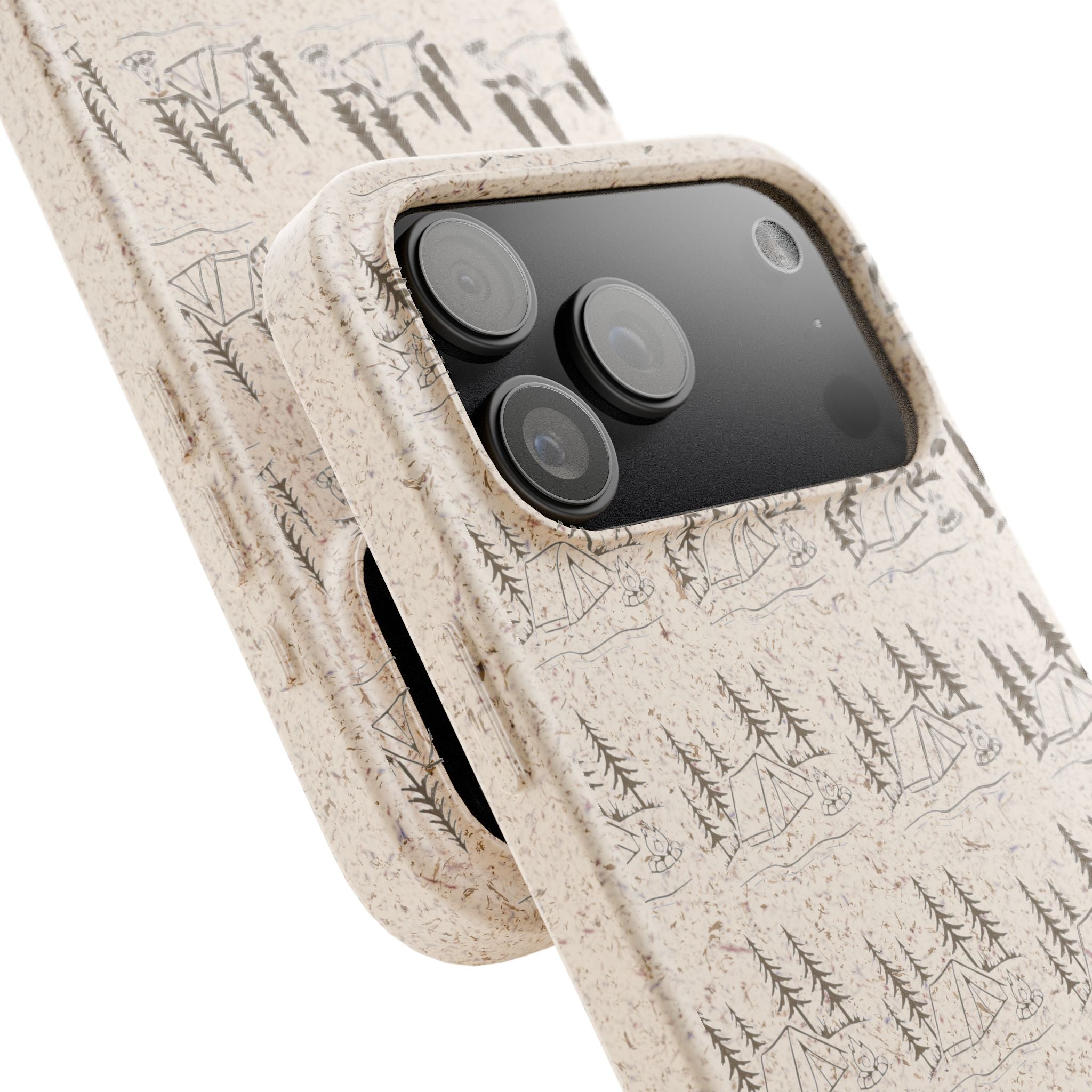 Biodegradable Phone Case — Eco-Friendly Forest Sketch Pattern