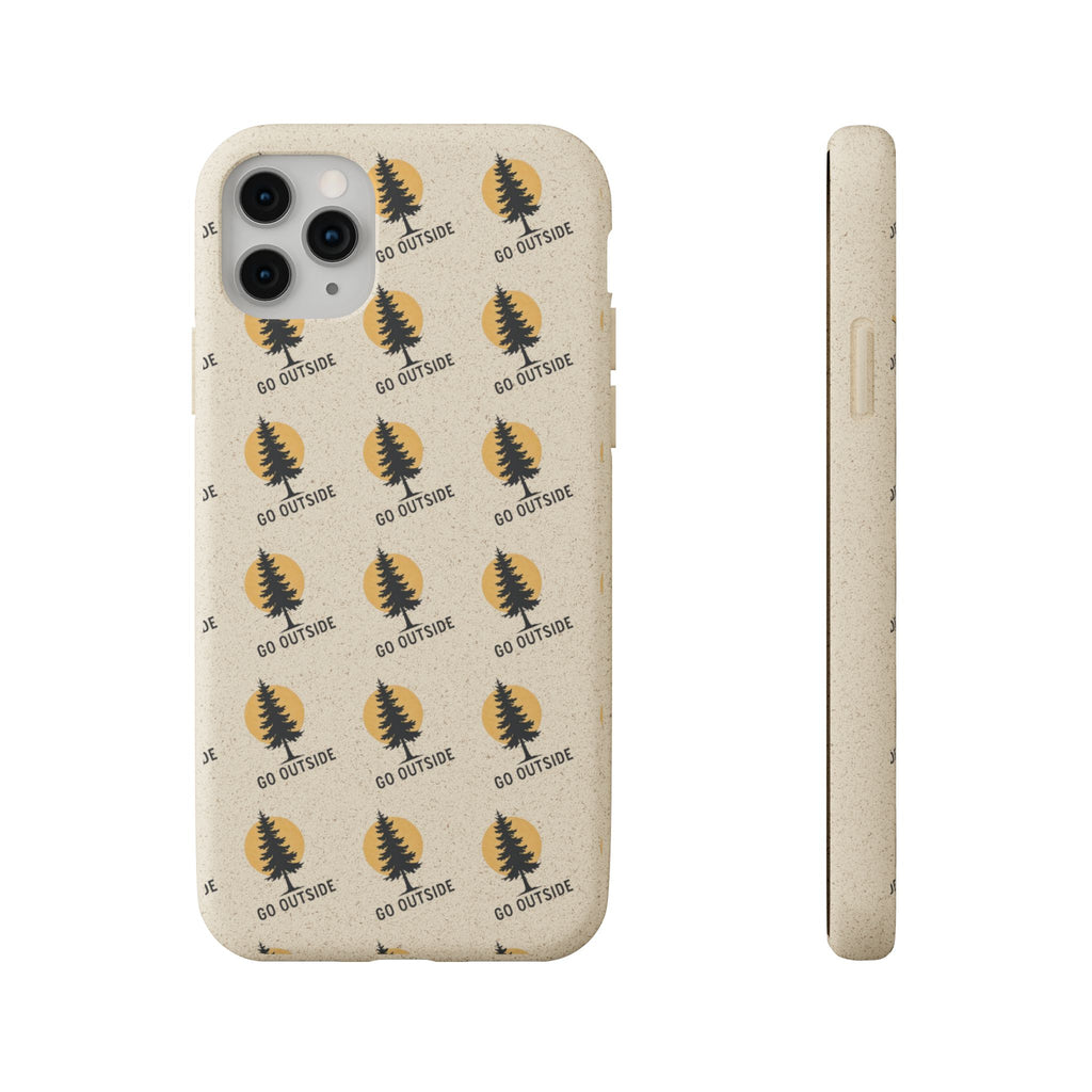 Biodegradable Phone Case — 'Go Outside' Recycled Eco-Friendly iPhone Cover