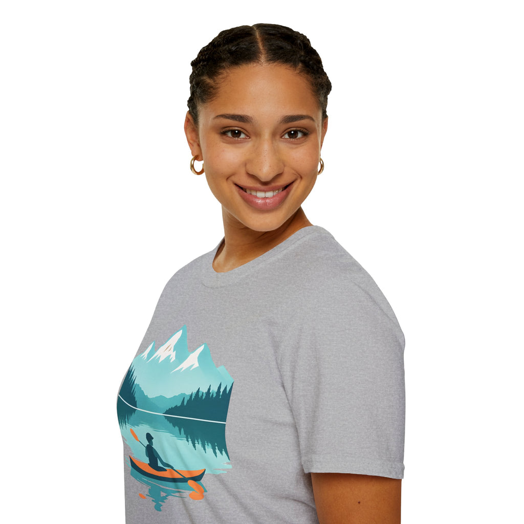 Kayaker on Serene Mountain Lake T-Shirt