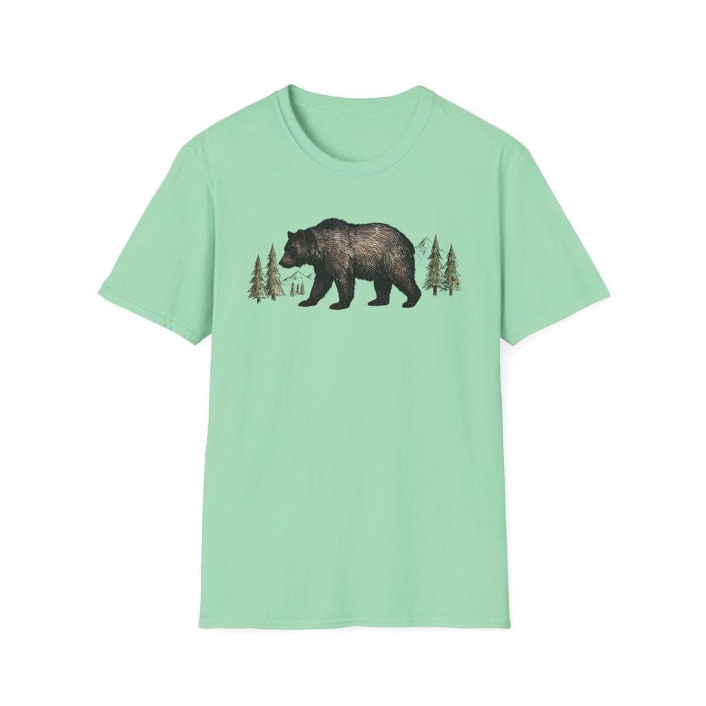Bear & Pines T‑Shirt — Rustic Woodland Graphic Tee