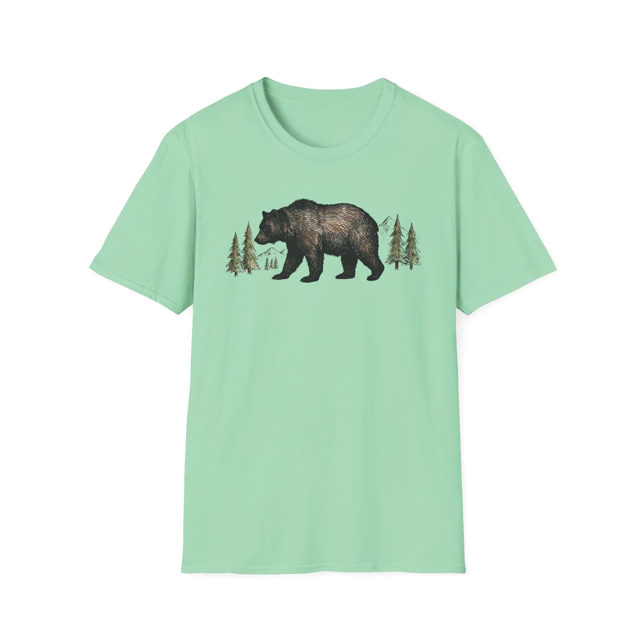 Bear & Pines T‑Shirt — Rustic Woodland Graphic Tee