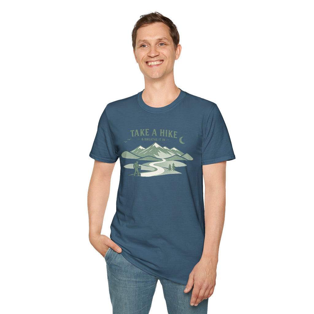 "Take A Hike & Breathe It In" Outdoor Hiking Graphic Tee