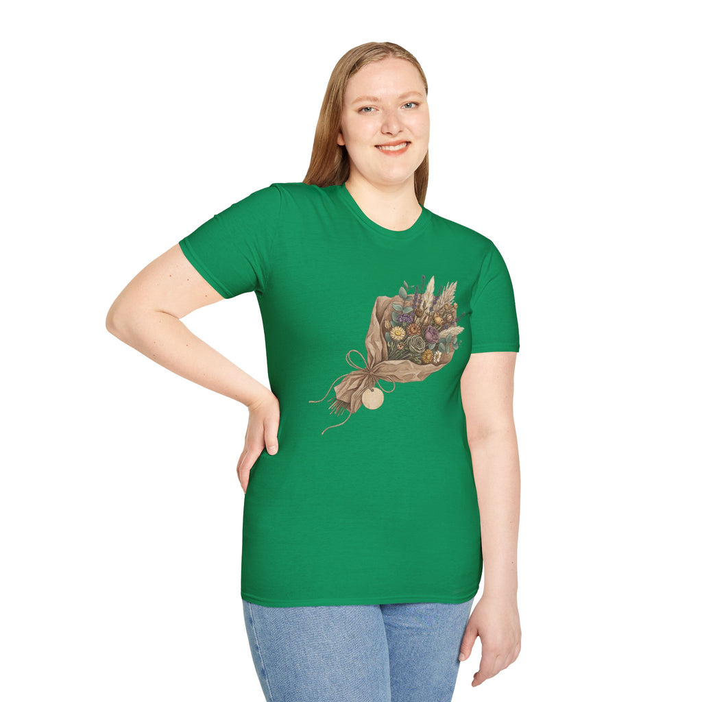 Floral Bouquet Graphic T-Shirt — Rustic Wildflower Bouquet Tee