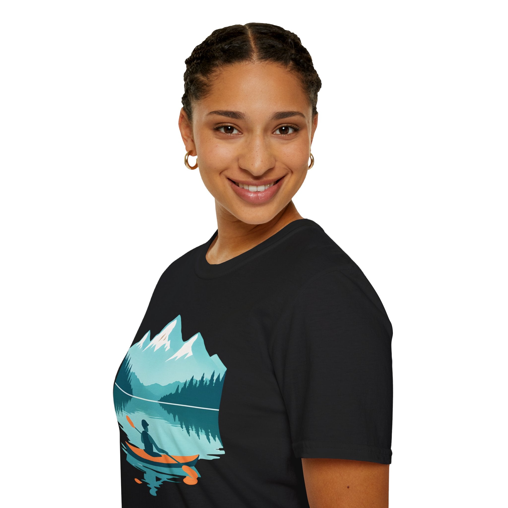 Kayaker on Serene Mountain Lake T-Shirt