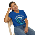 "Protect Our Oceans" Wave Whale Conservation T-Shirt
