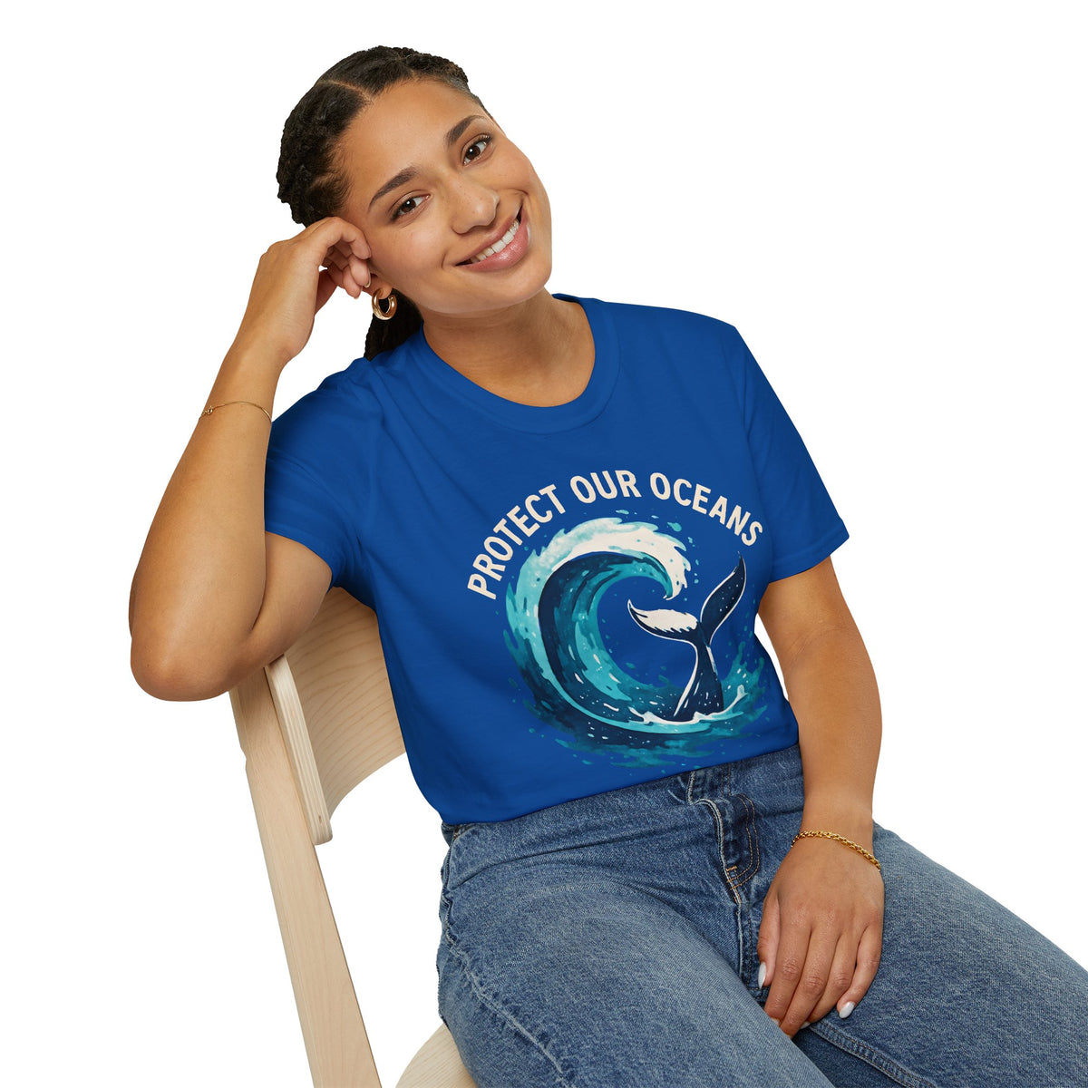 "Protect Our Oceans" Wave Whale Conservation T-Shirt