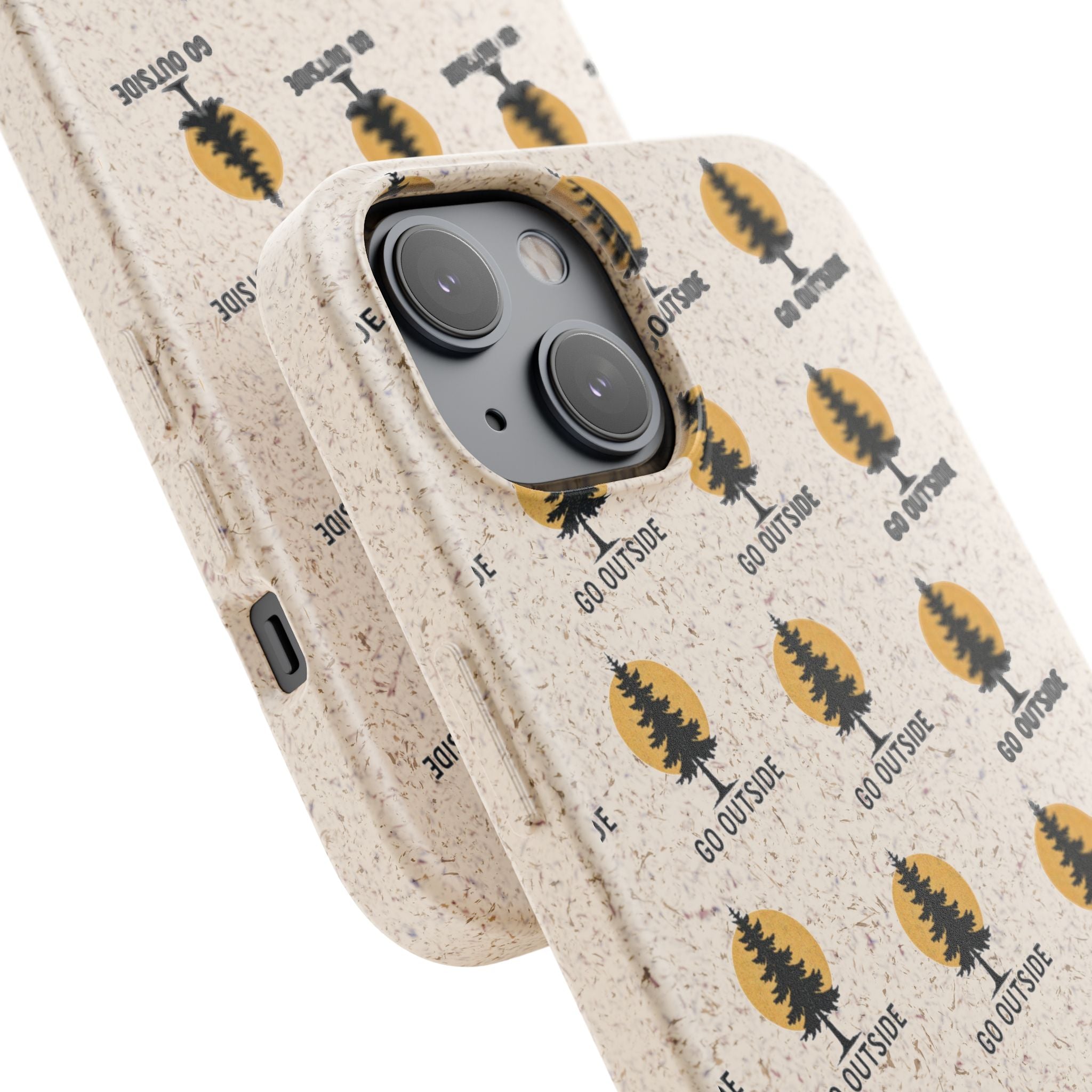 Biodegradable Phone Case — 'Go Outside' Recycled Eco-Friendly iPhone Cover