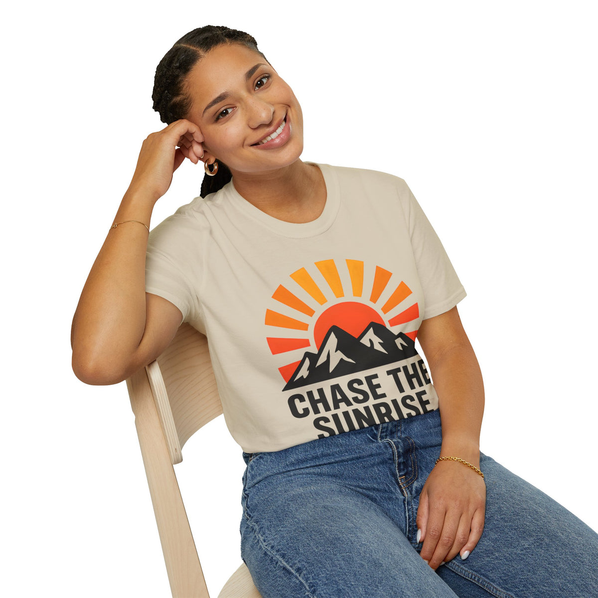 Chase The Sunrise Mountain T-Shirt — Sunrise & Peaks Graphic Tee