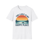 "The Lake Is My Happy Place" Canoe On The Lake At Sunset T-Shirt
