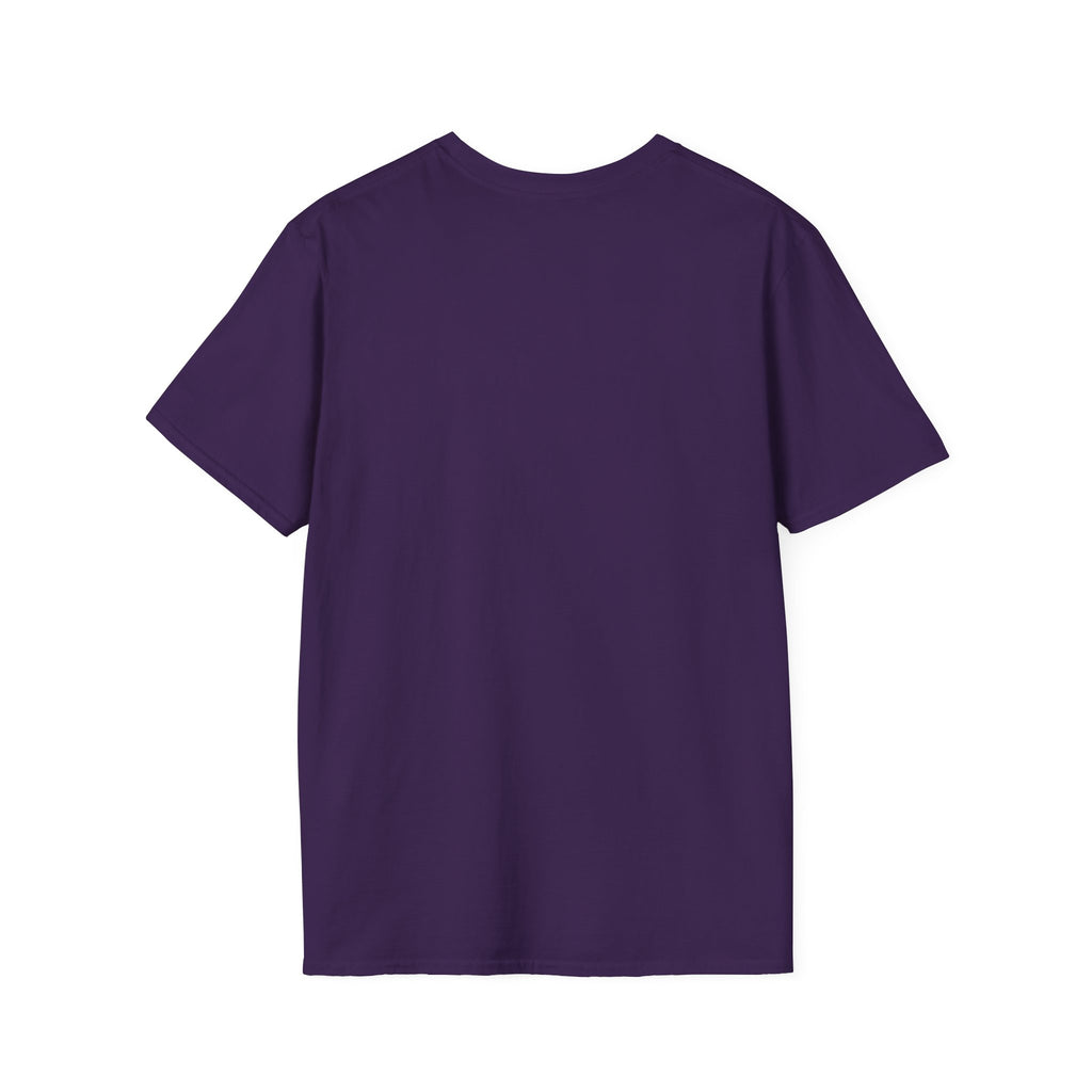 Mountain River T-Shirt — Geometric Blue Peaks & Flowing River