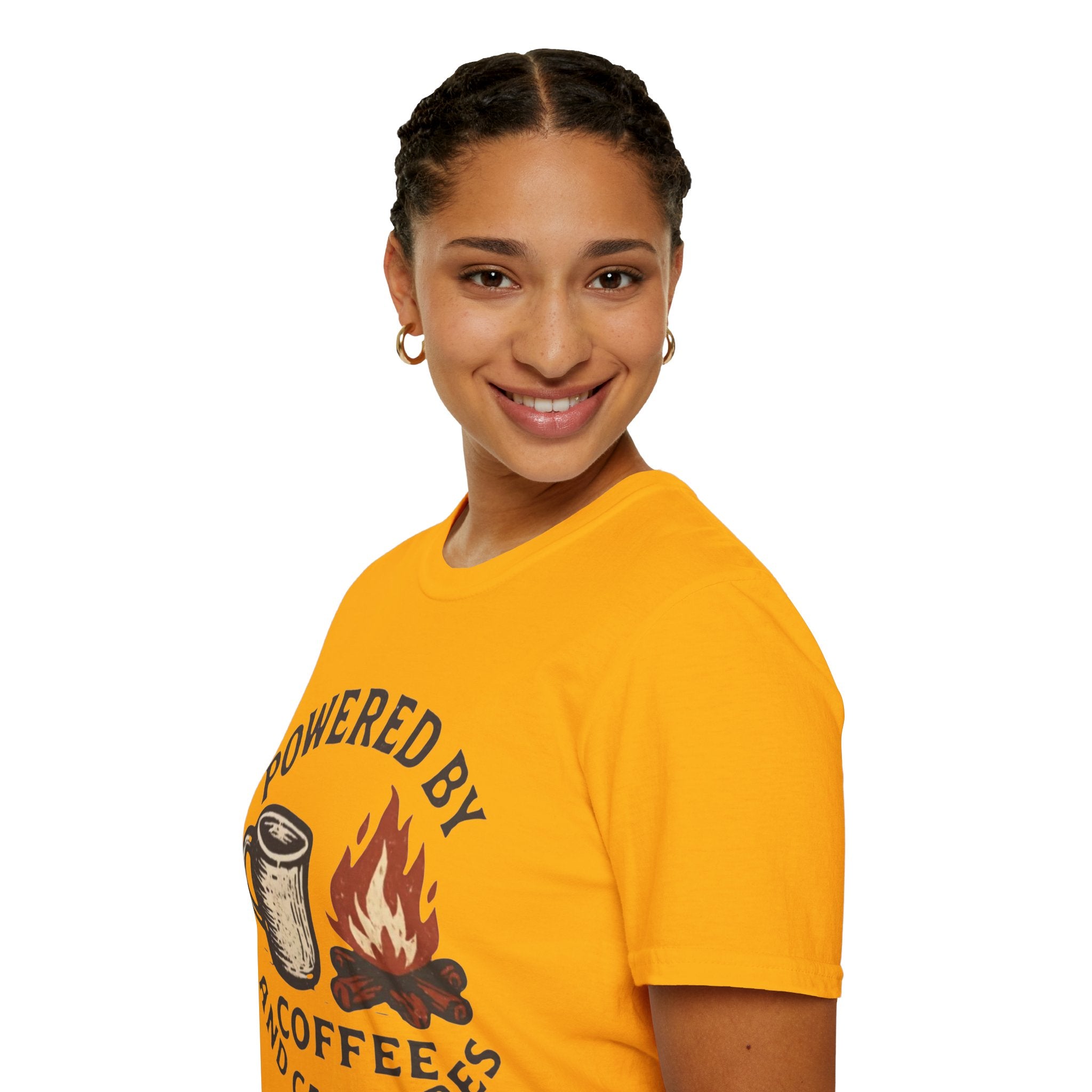 Powered By Coffee And Campfires Vintage Camping T-Shirt