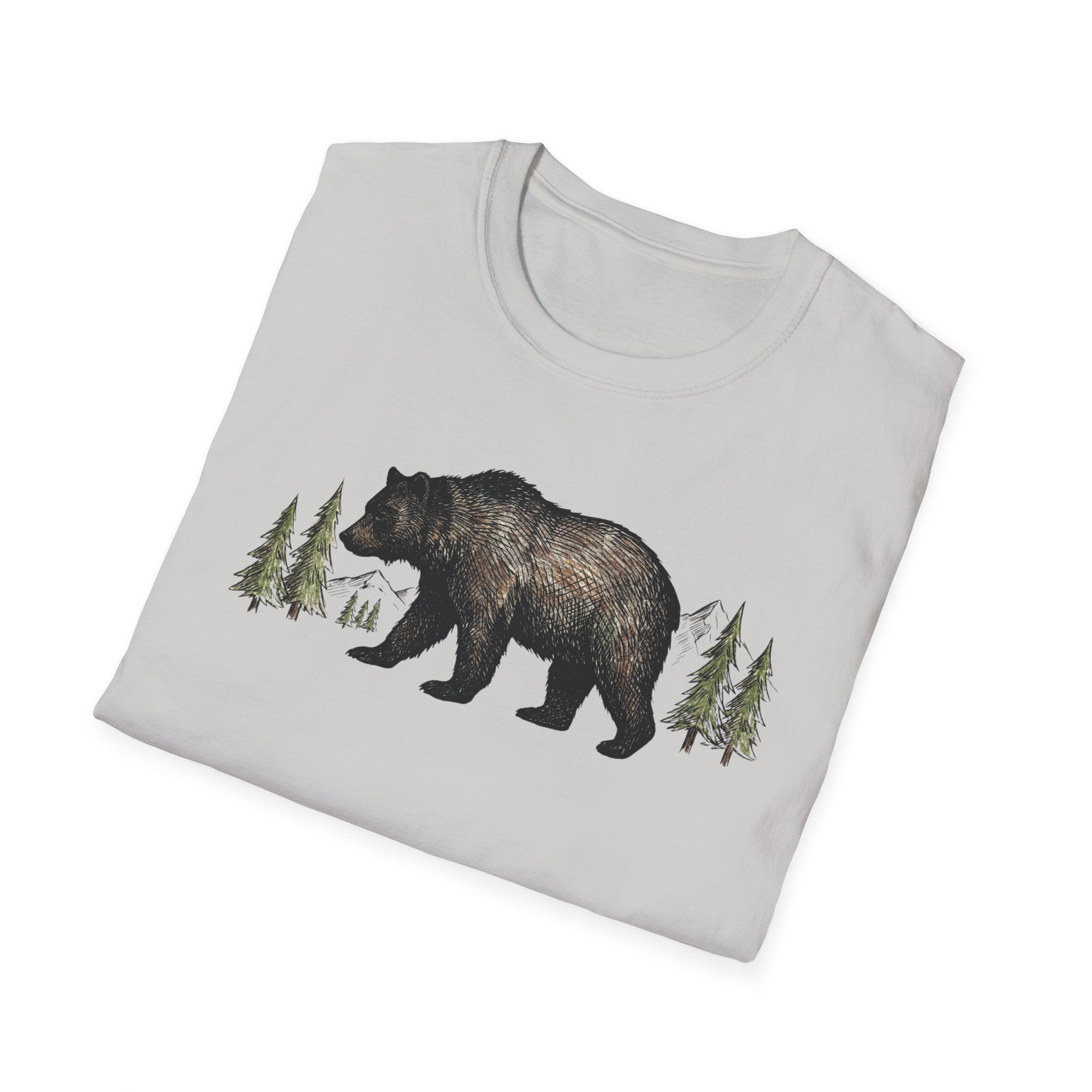Bear & Pines T‑Shirt — Rustic Woodland Graphic Tee