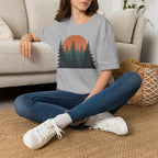 Nature Sunset T-Shirt — Vintage Pine Forest Tee