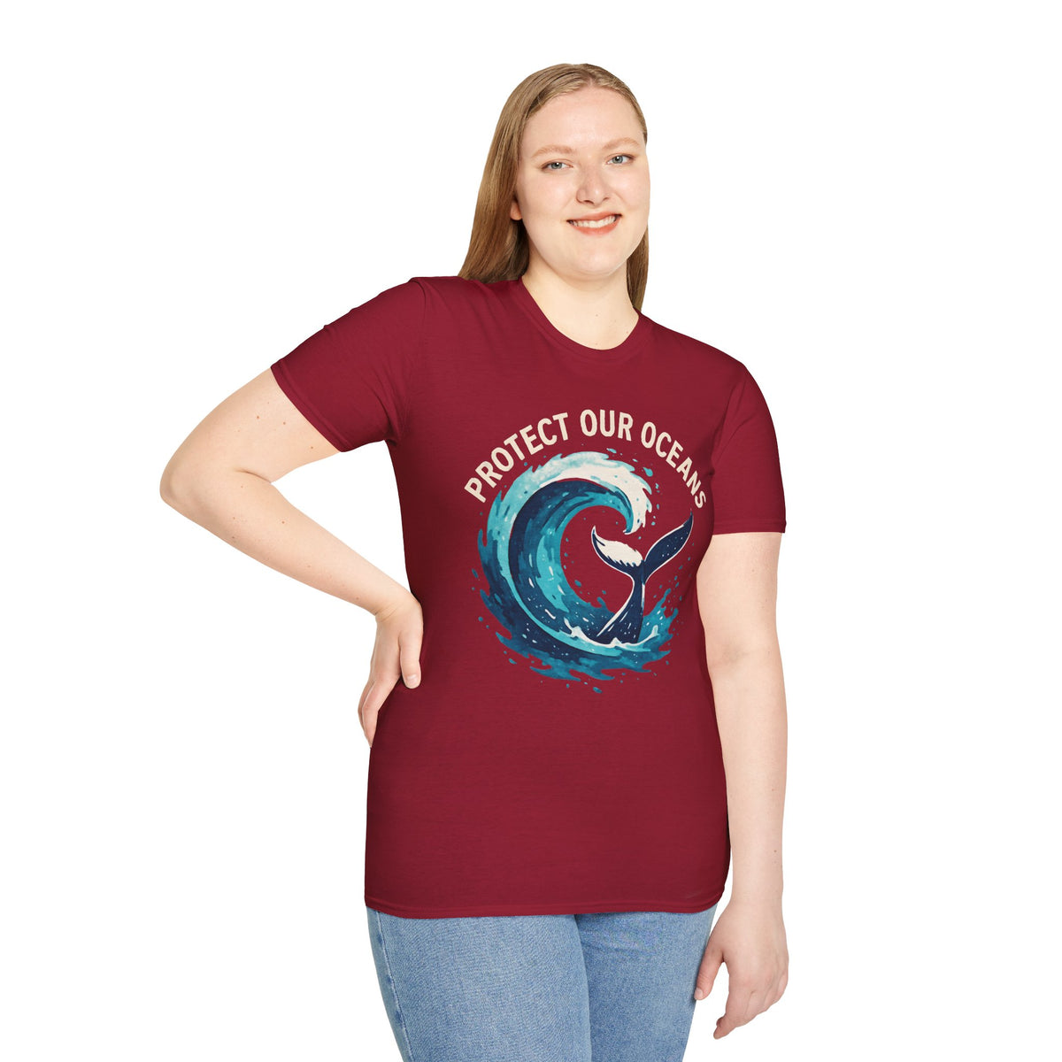 "Protect Our Oceans" Wave Whale Conservation T-Shirt