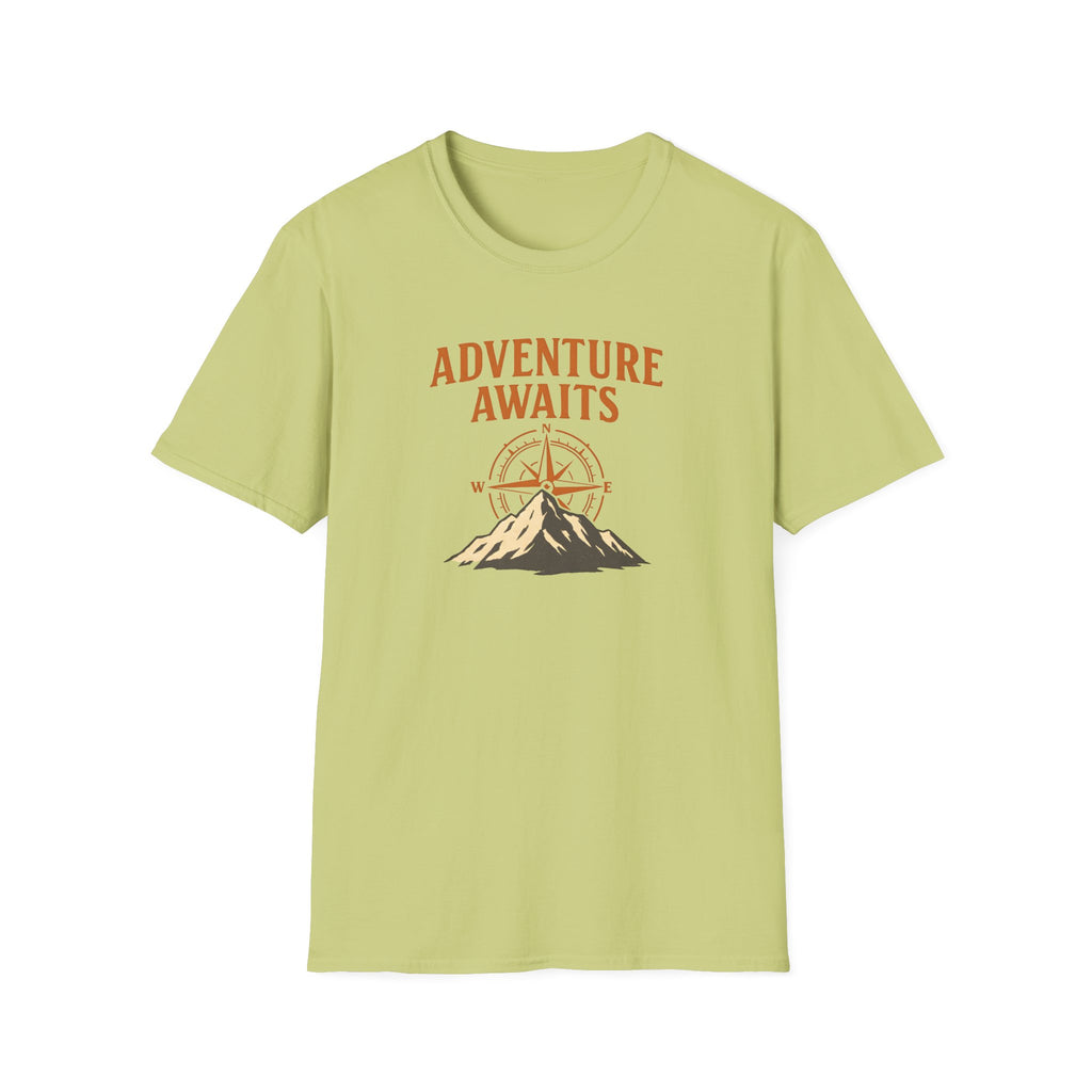 "Adventure Awaits" Compass & Mountain T-Shirt