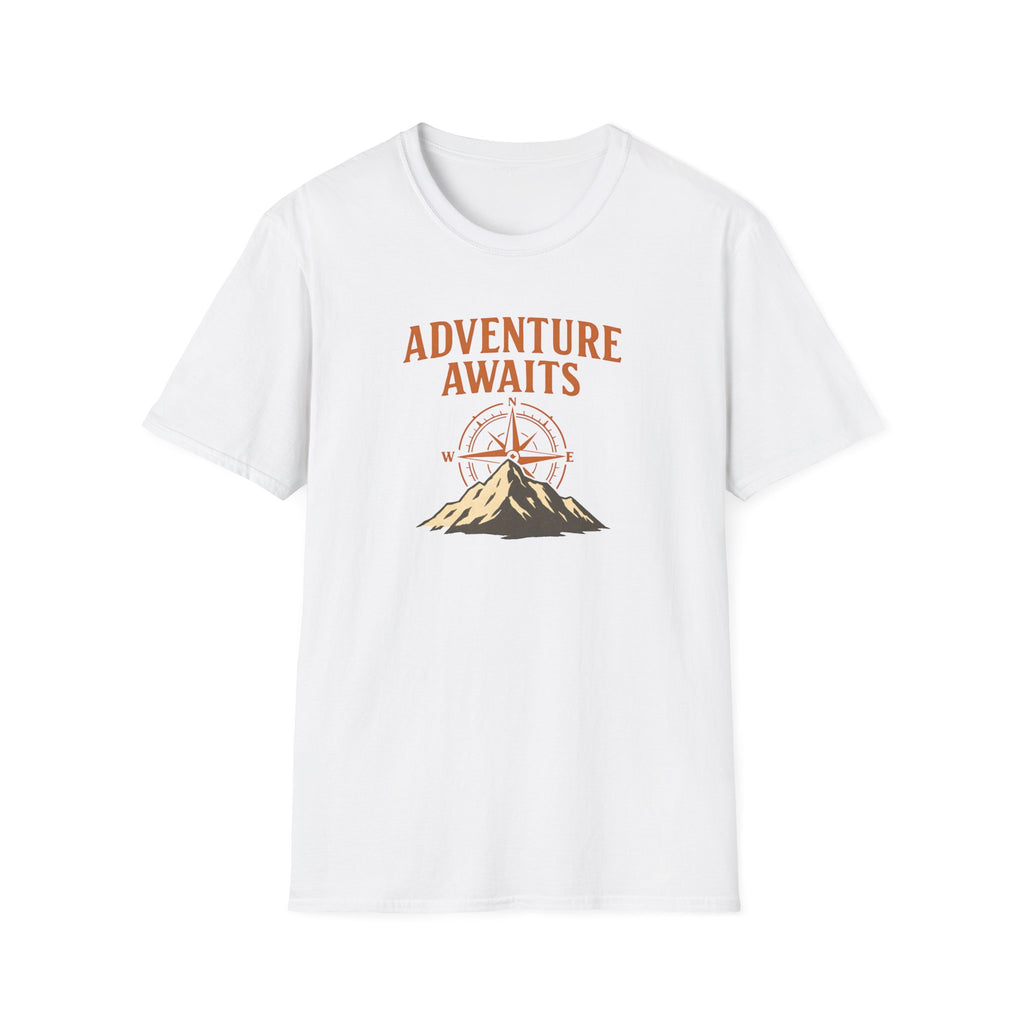 "Adventure Awaits" Compass & Mountain T-Shirt