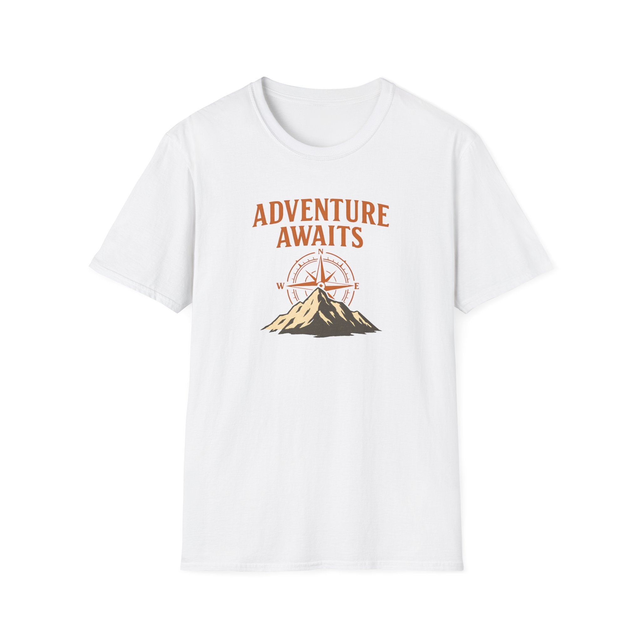 "Adventure Awaits" Compass & Mountain T-Shirt
