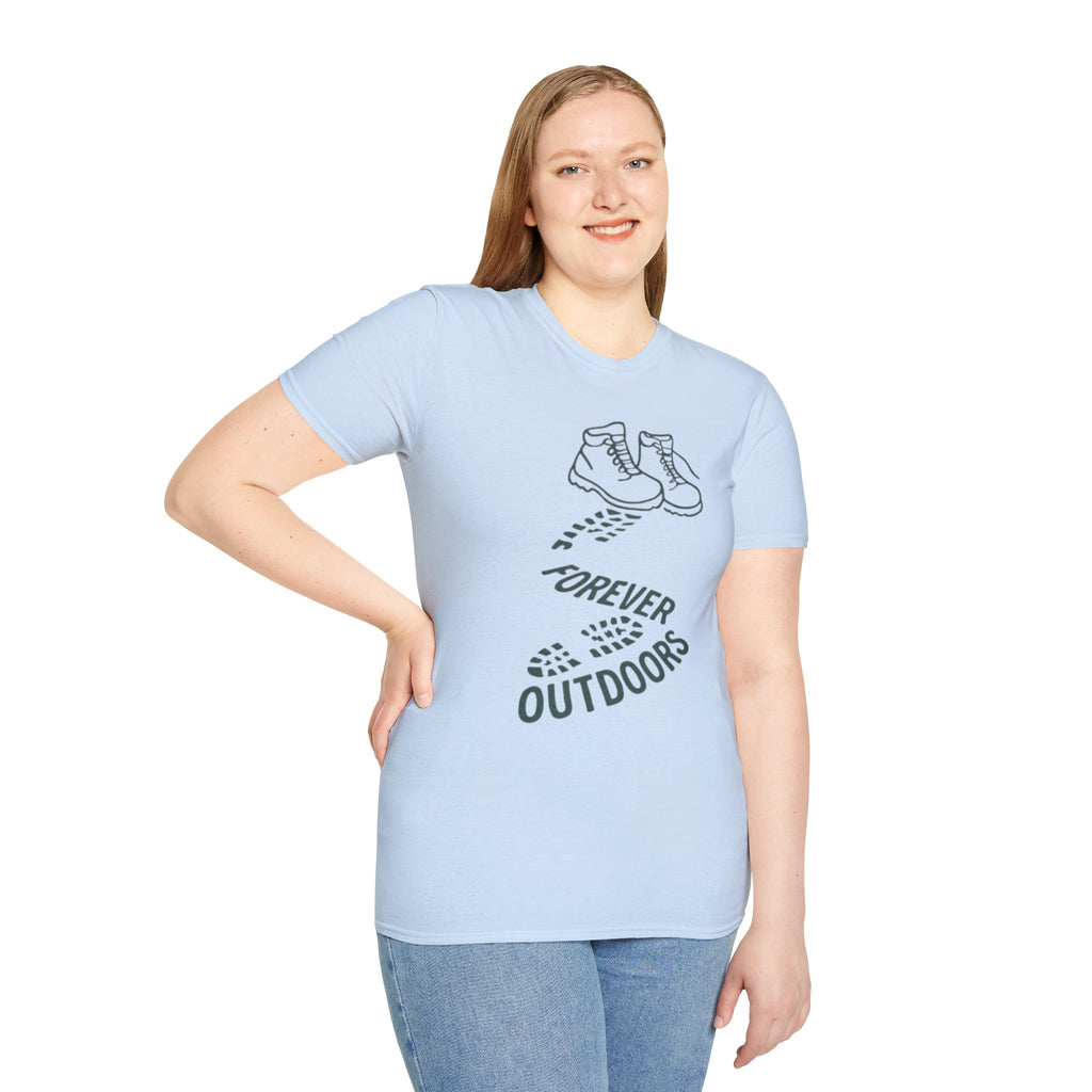 Boots with Footprints "Forever Outdoors" T-Shirt