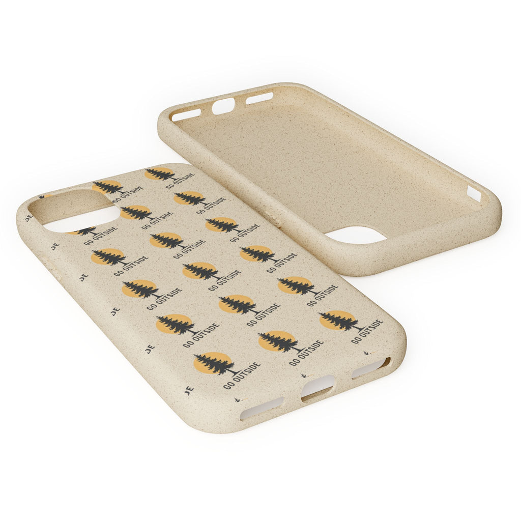 Biodegradable Phone Case — 'Go Outside' Recycled Eco-Friendly iPhone Cover