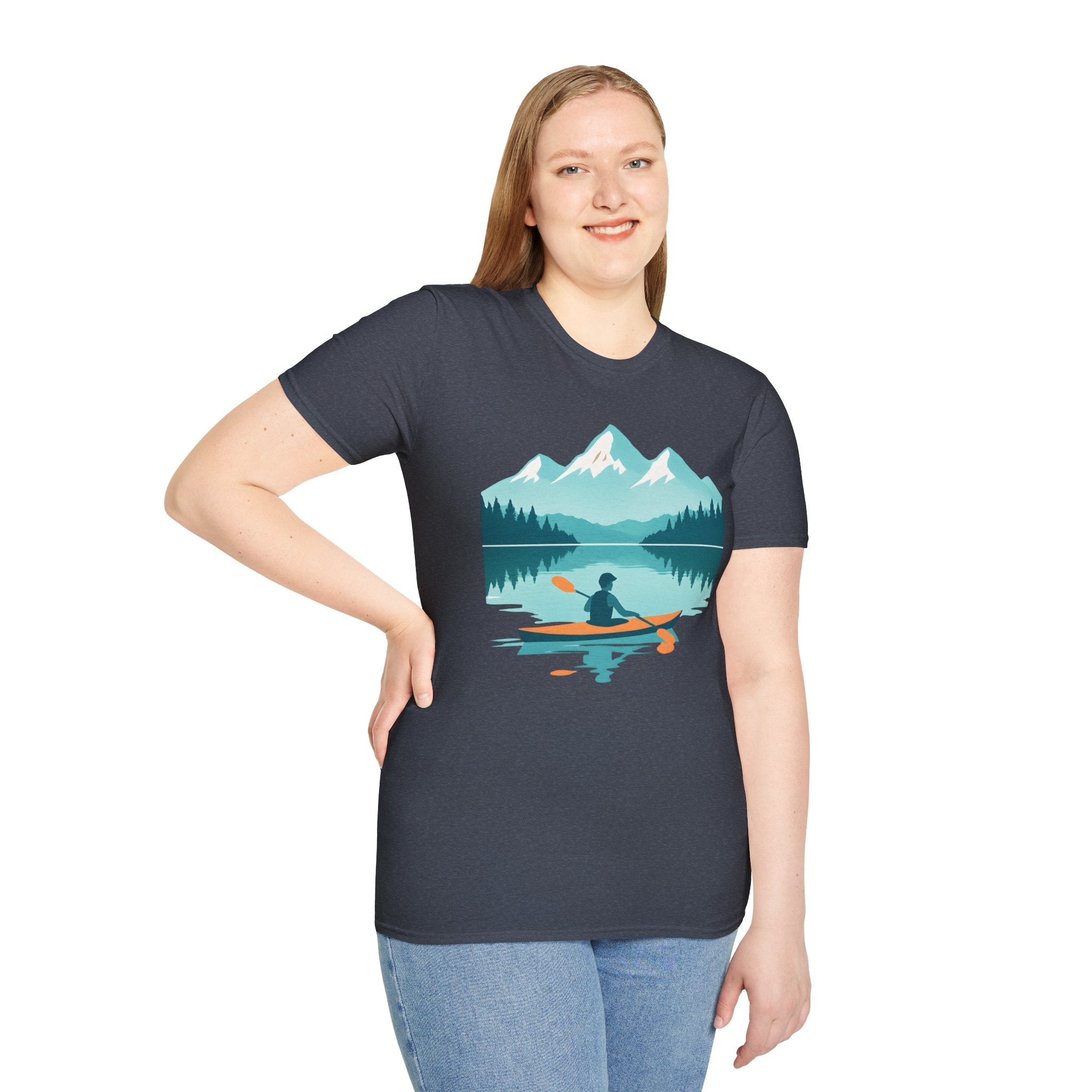 Kayaker on Serene Mountain Lake T-Shirt