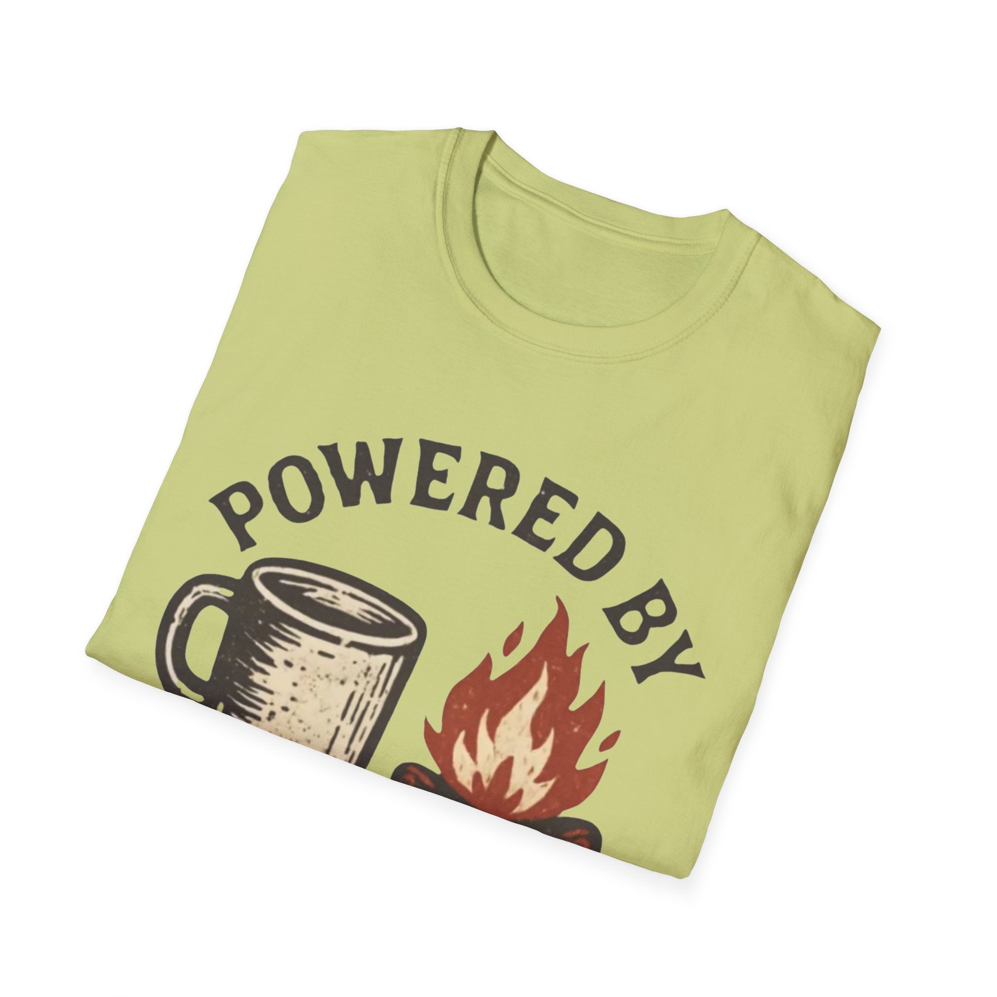 Powered By Coffee And Campfires Vintage Camping T-Shirt