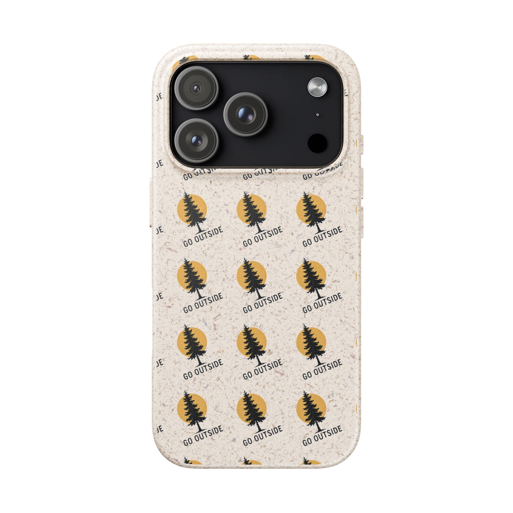 Biodegradable Phone Case — 'Go Outside' Recycled Eco-Friendly iPhone Cover