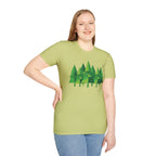 Forest Graphic T-Shirt — Minimal Green Pine Trees Tee
