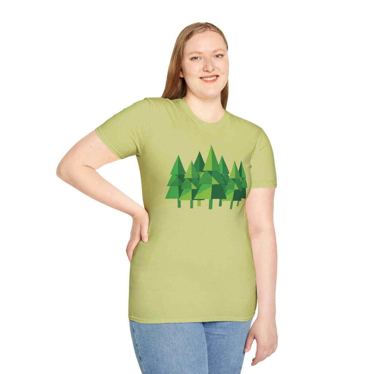 Forest Graphic T-Shirt — Minimal Green Pine Trees Tee