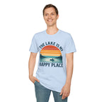 "The Lake Is My Happy Place" Canoe On The Lake At Sunset T-Shirt