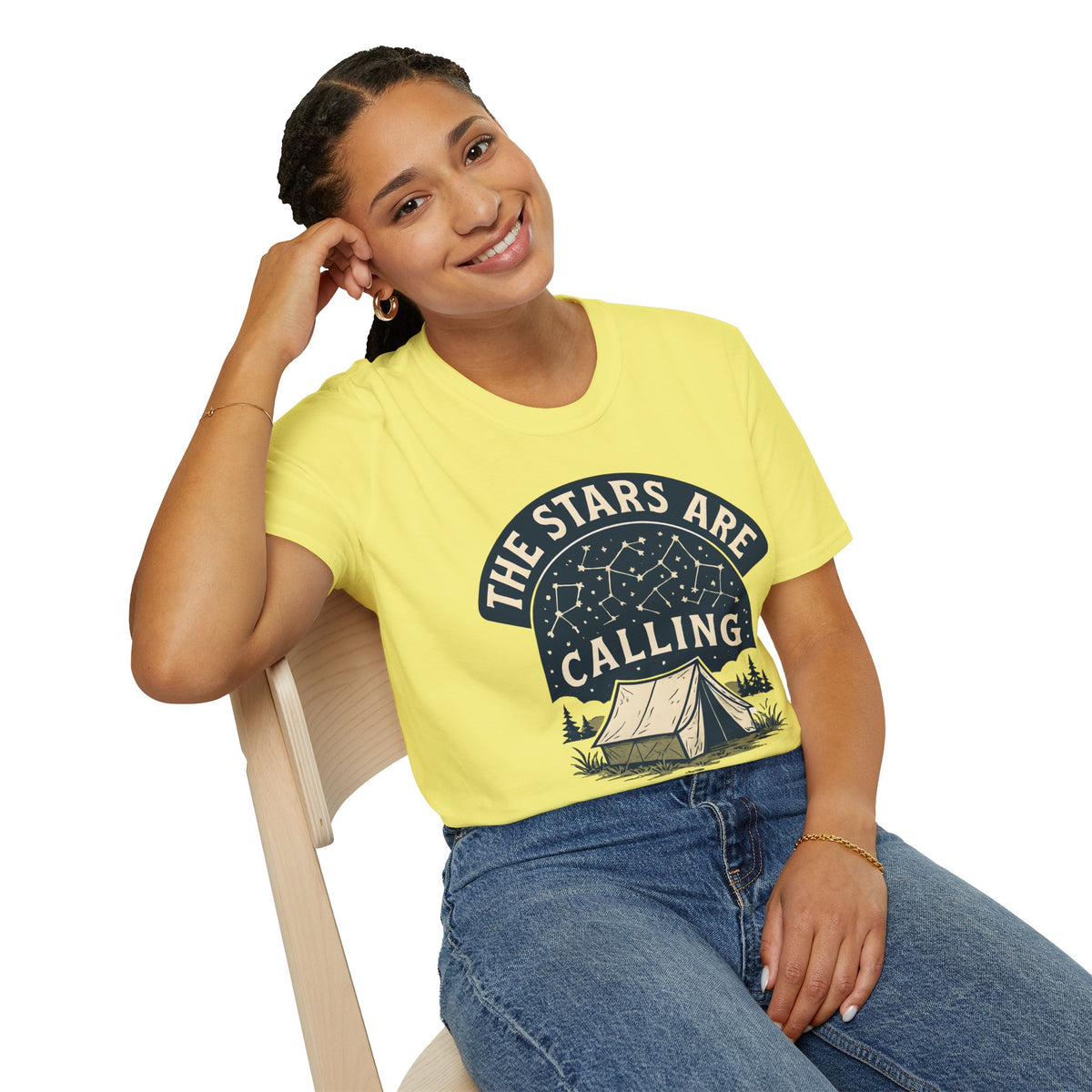 "The Stars Are Calling" Camping Tent Stargazing T-Shirt