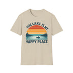 "The Lake Is My Happy Place" Canoe On The Lake At Sunset T-Shirt
