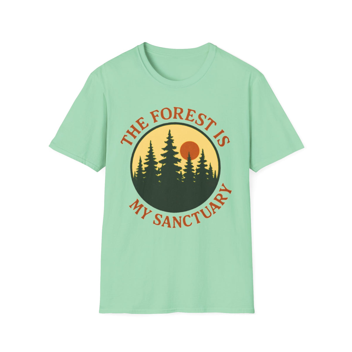 "The Forest Is My Sanctuary" Pines Sunset Graphic Tee Shirt