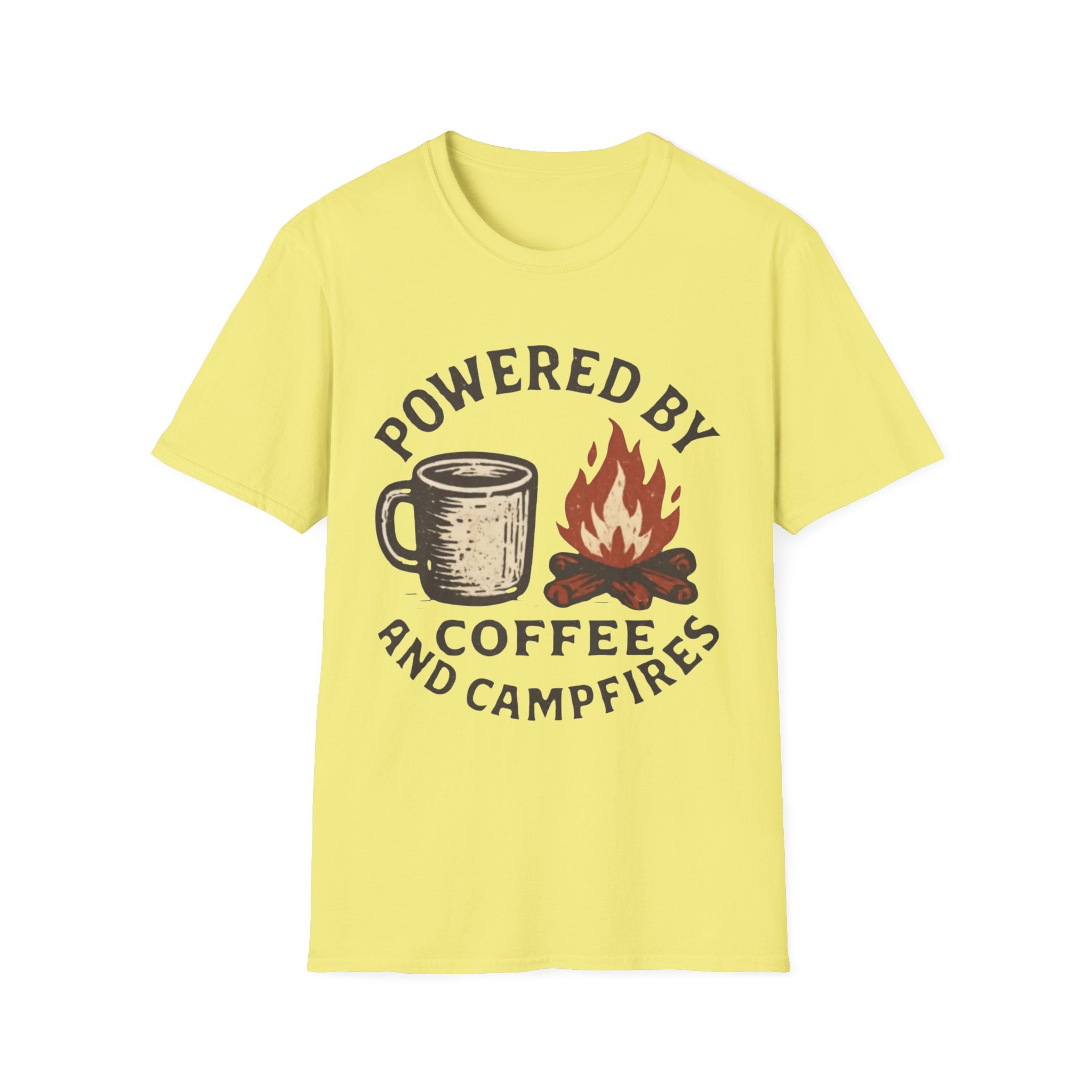 Powered By Coffee And Campfires Vintage Camping T-Shirt