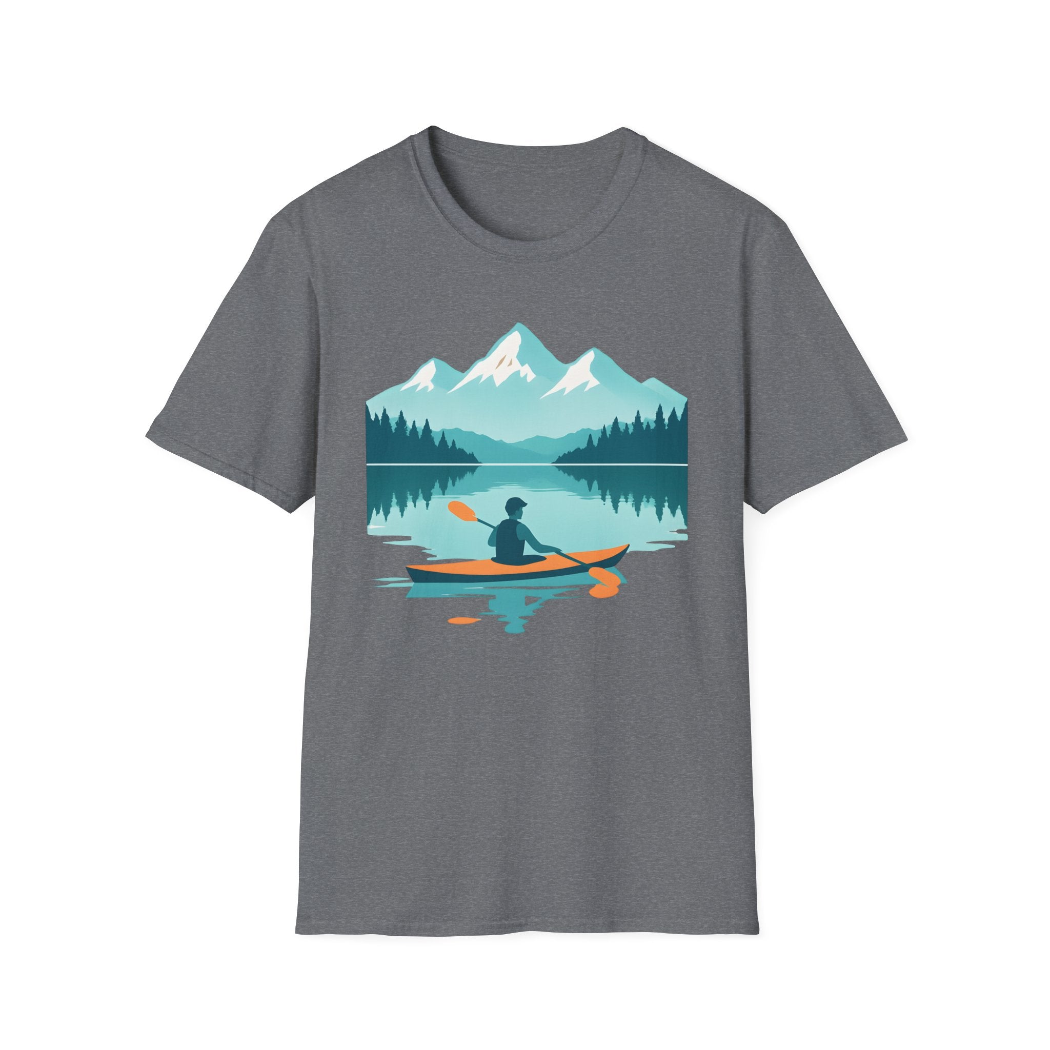 Kayaker on Serene Mountain Lake T-Shirt