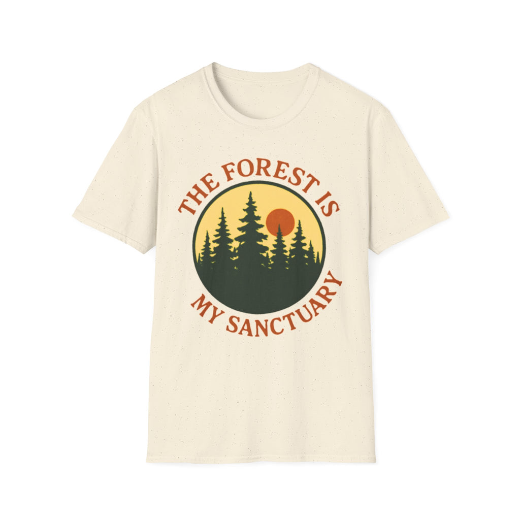 "The Forest Is My Sanctuary" Pines Sunset Graphic Tee Shirt