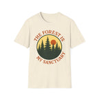 "The Forest Is My Sanctuary" Pines Sunset Graphic Tee Shirt
