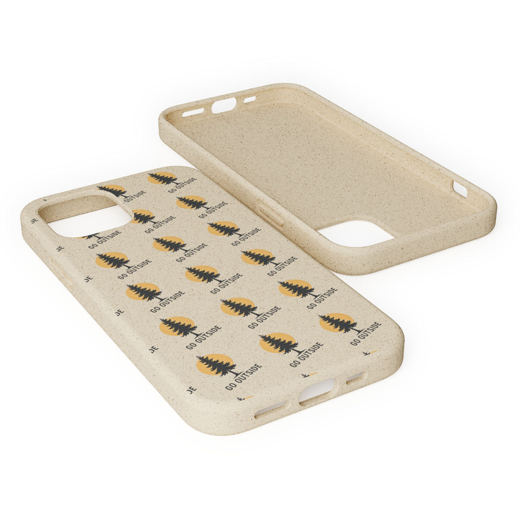 Biodegradable Phone Case — 'Go Outside' Recycled Eco-Friendly iPhone Cover