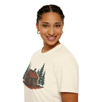 Vintage Cozy Cabin Faded Pine Tree Cabin Tee Shirt