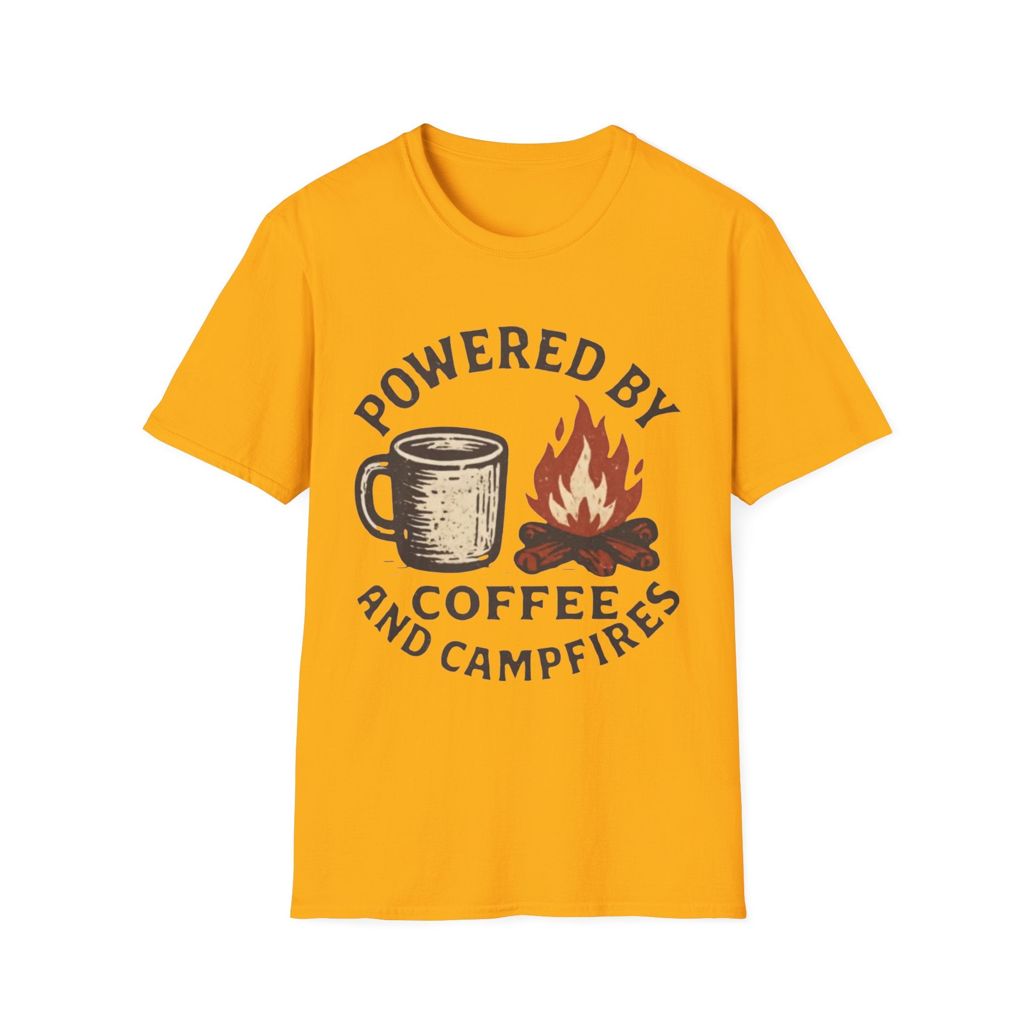 Powered By Coffee And Campfires Vintage Camping T-Shirt