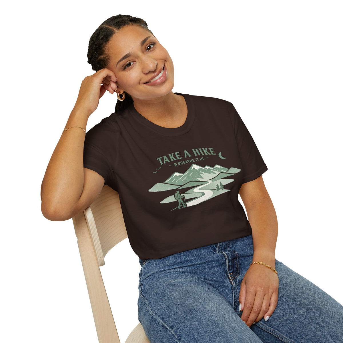 "Take A Hike & Breathe It In" Outdoor Hiking Graphic Tee