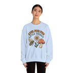 "Live For The Little Things" Bee, Daisy & Mushroom Retro Nature Design Crewneck Sweatshirt