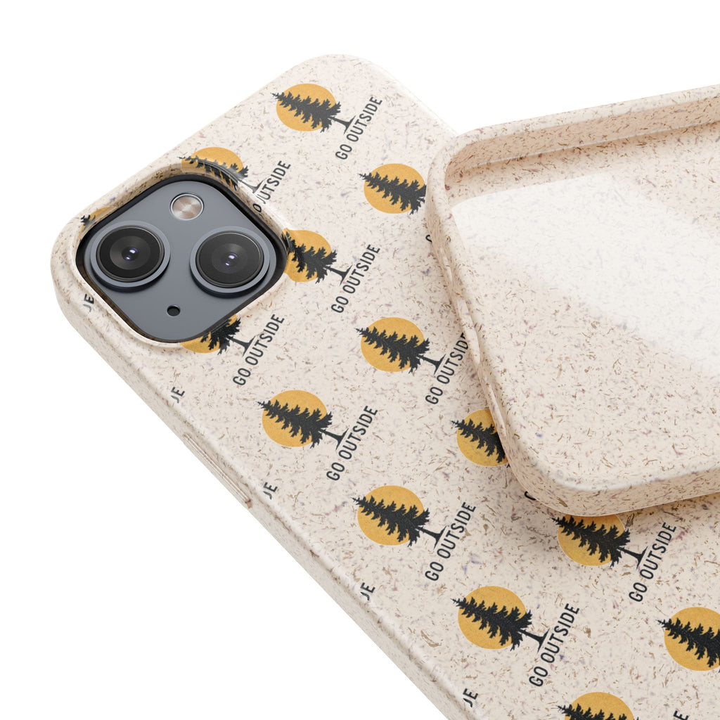 Biodegradable Phone Case — 'Go Outside' Recycled Eco-Friendly iPhone Cover