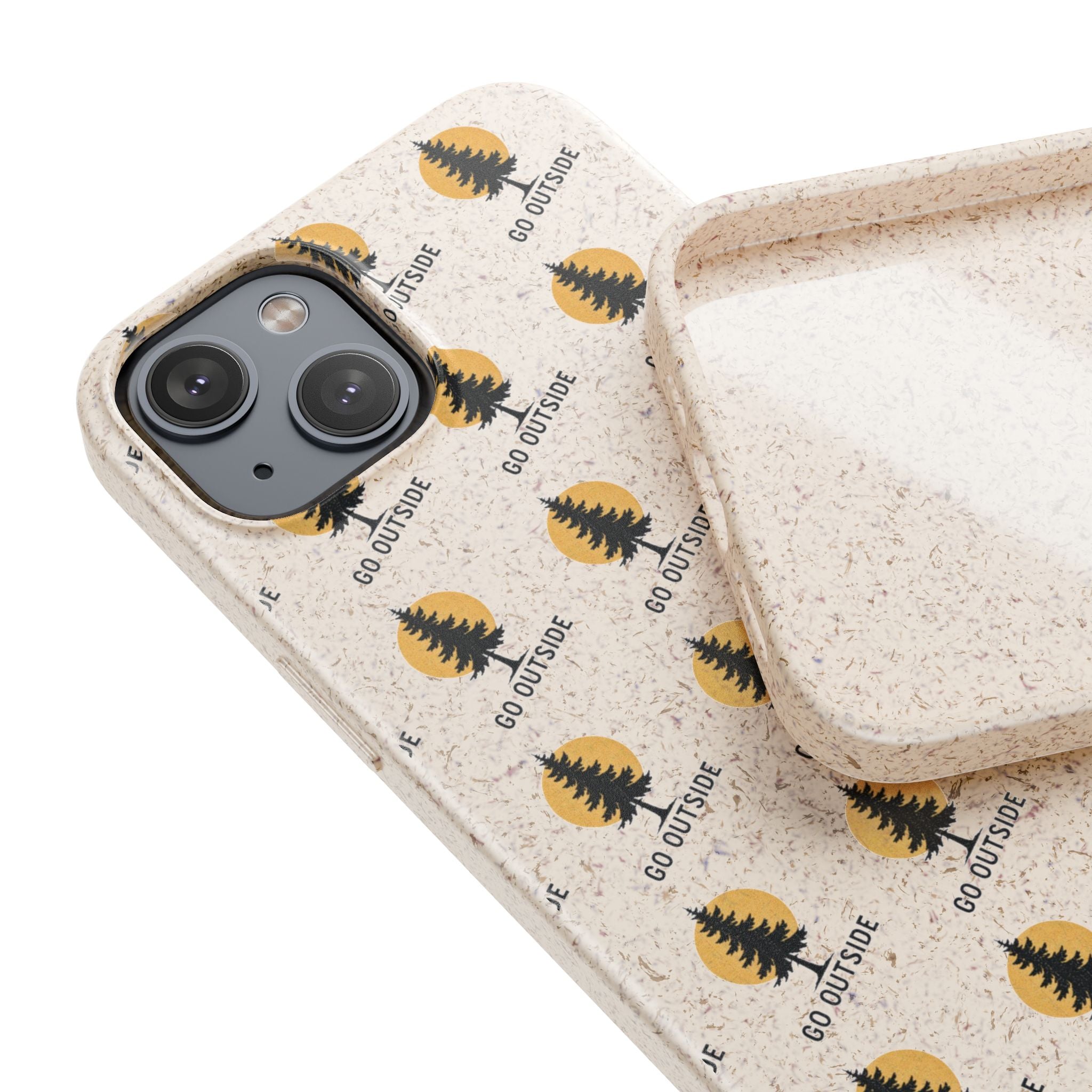 Biodegradable Phone Case — 'Go Outside' Recycled Eco-Friendly iPhone Cover