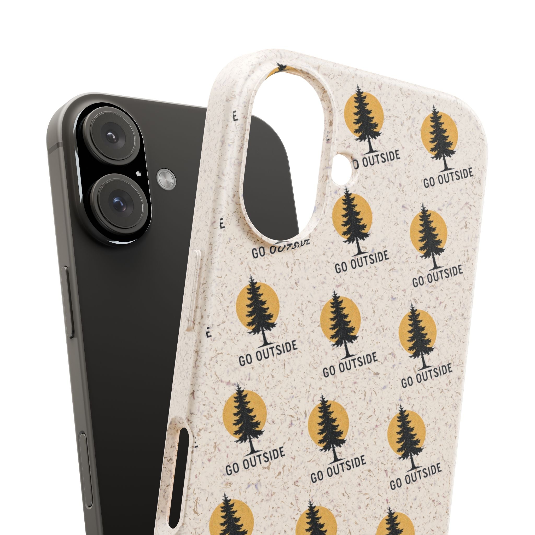Biodegradable Phone Case — 'Go Outside' Recycled Eco-Friendly iPhone Cover
