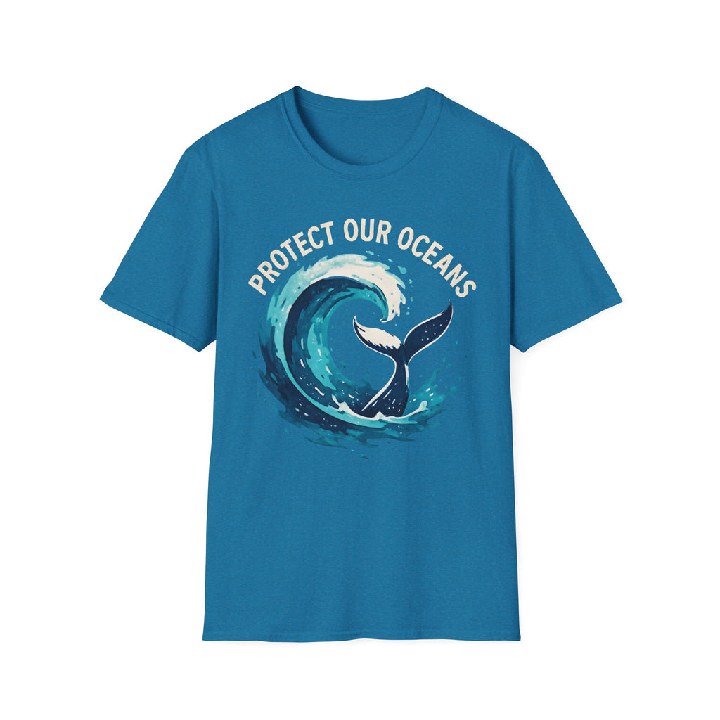 "Protect Our Oceans" Wave Whale Conservation T-Shirt