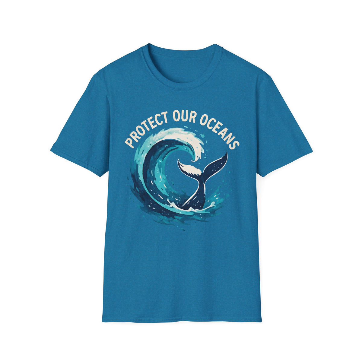 "Protect Our Oceans" Wave Whale Conservation T-Shirt