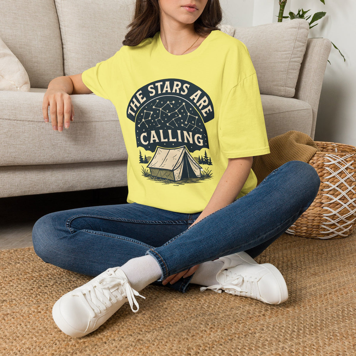 "The Stars Are Calling" Camping Tent Stargazing T-Shirt