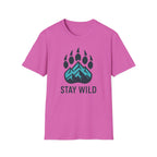 "Stay Wild" Bear Footprint Mountain Emblem T-Shirt