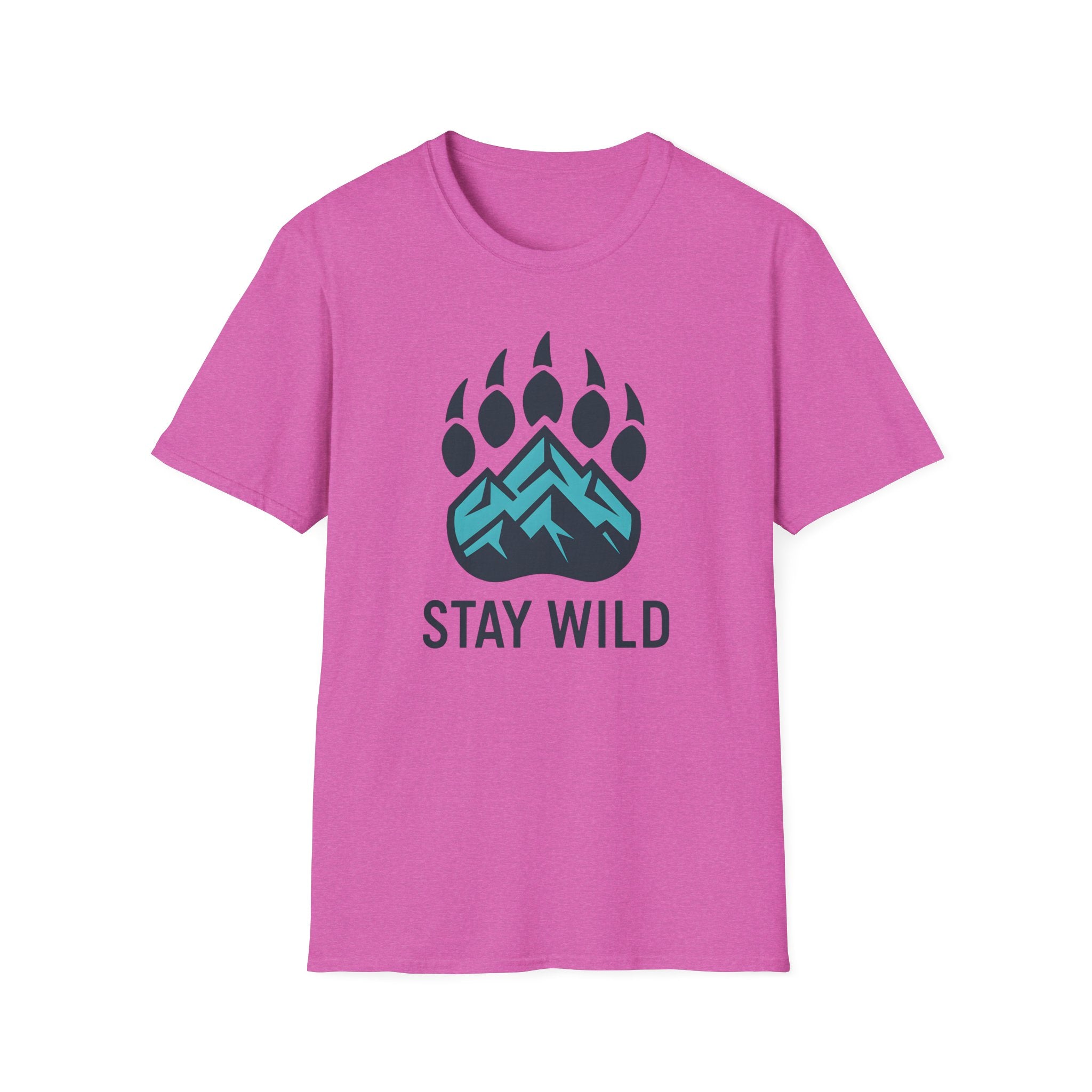 "Stay Wild" Bear Footprint Mountain Emblem T-Shirt