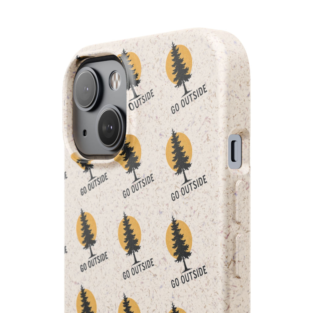 Biodegradable Phone Case — 'Go Outside' Recycled Eco-Friendly iPhone Cover